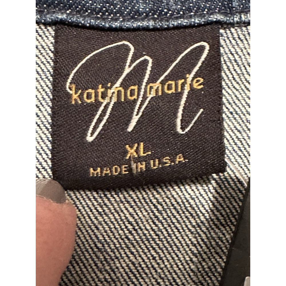 Katina Marie XL Denim Jacket Rhinestone Western NWT - Picture 7 of 16